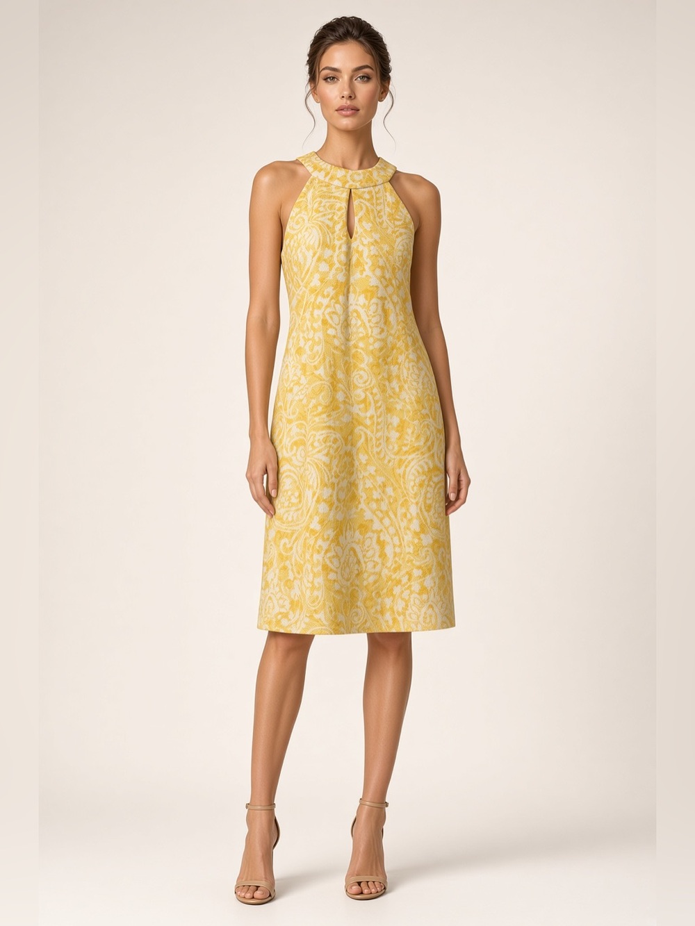 Vince Camuto Yellow Damask Shift Dress – NWT Size 8 – $138 New